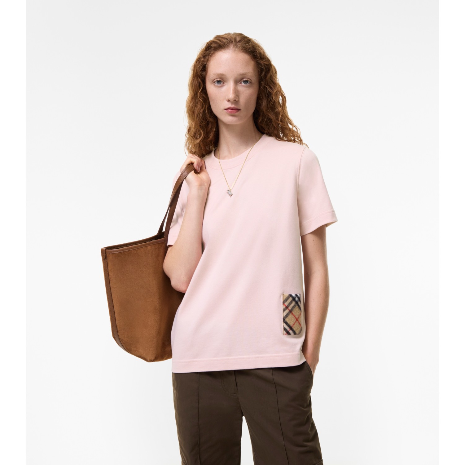 Check Label Cotton T-shirt