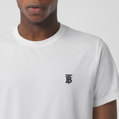 Monogram Motif Cotton T-shirt in White - Men | Burberry® Official