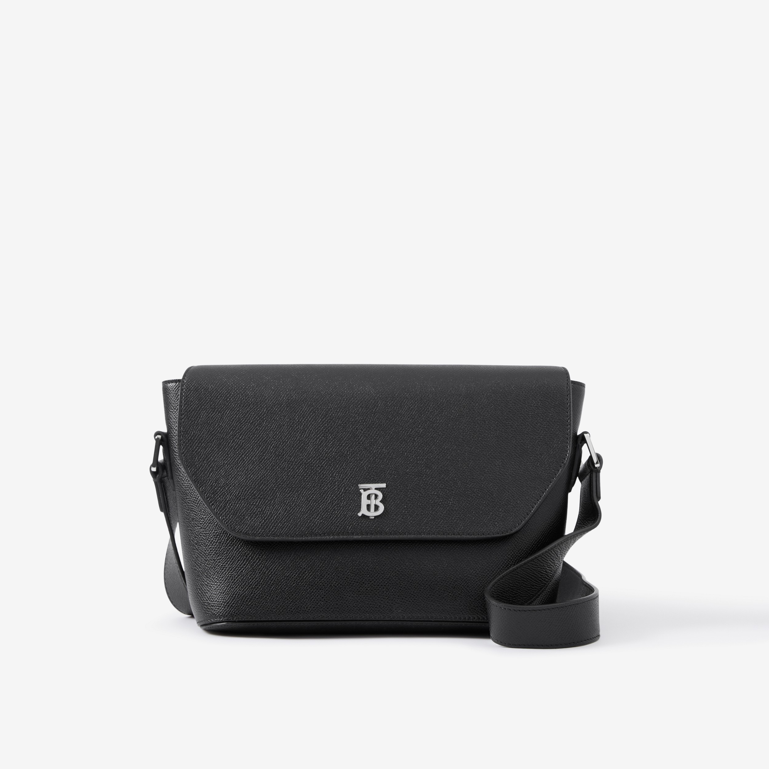 Leather Small Wright Messenger Bag in Black - Men | Burberry® Official - 1