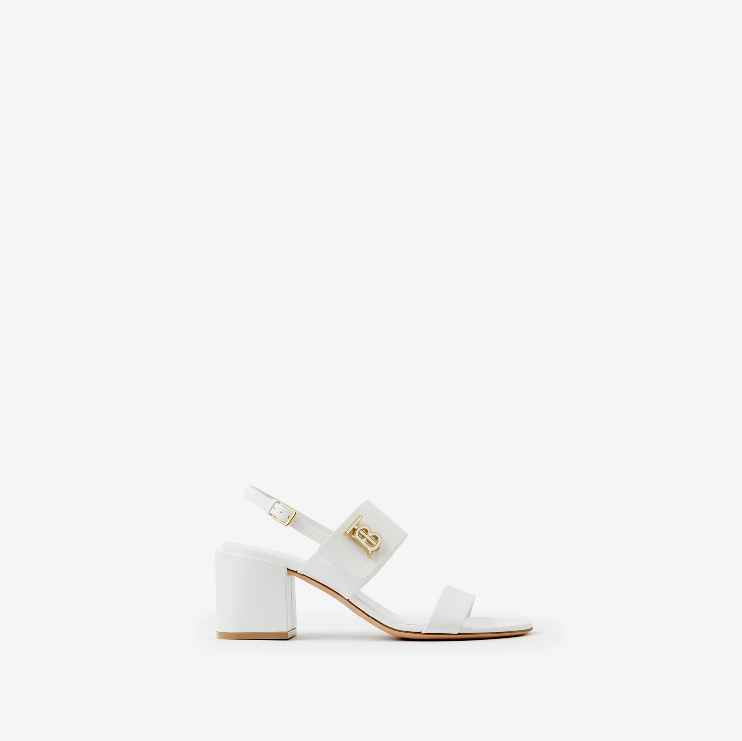 Sandales en cuir Monogram (Blanc Optique) - Femme | Site officiel Burberry®