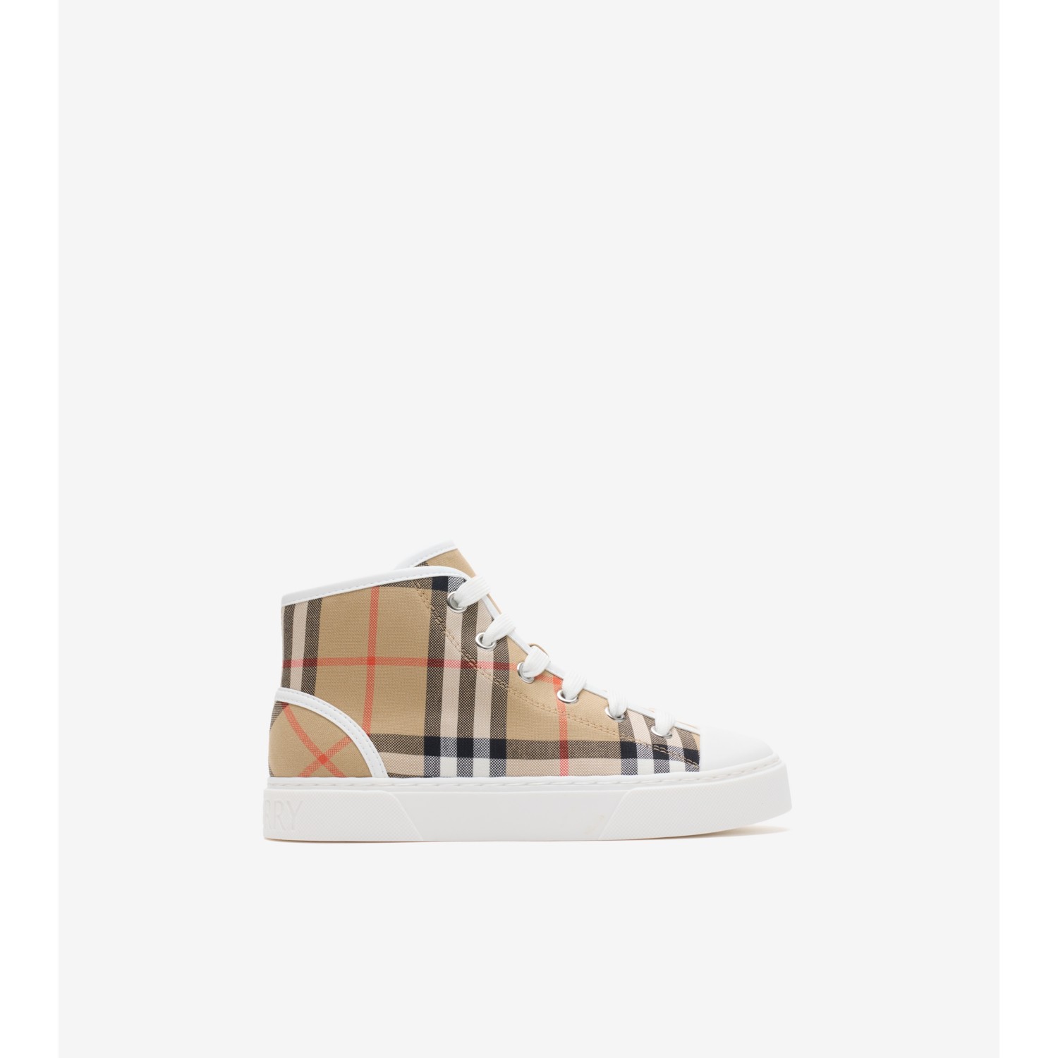 Check Cotton High-top Sneakers