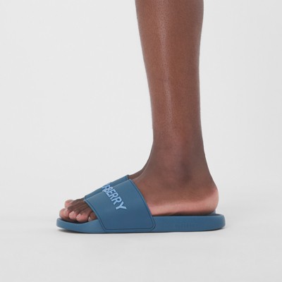 blue mens slides