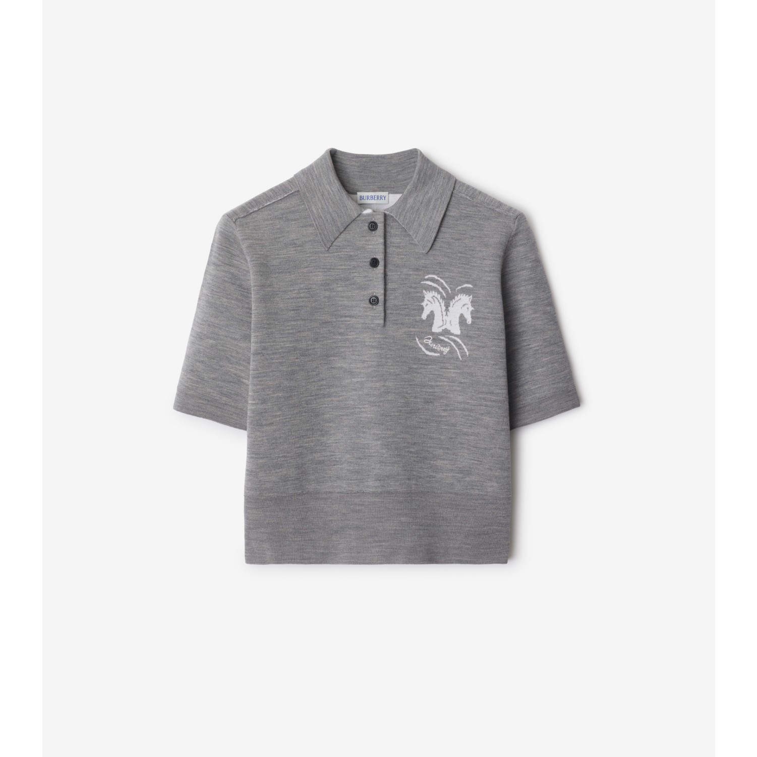 Mirrored Horse Wool Blend Polo Shirt