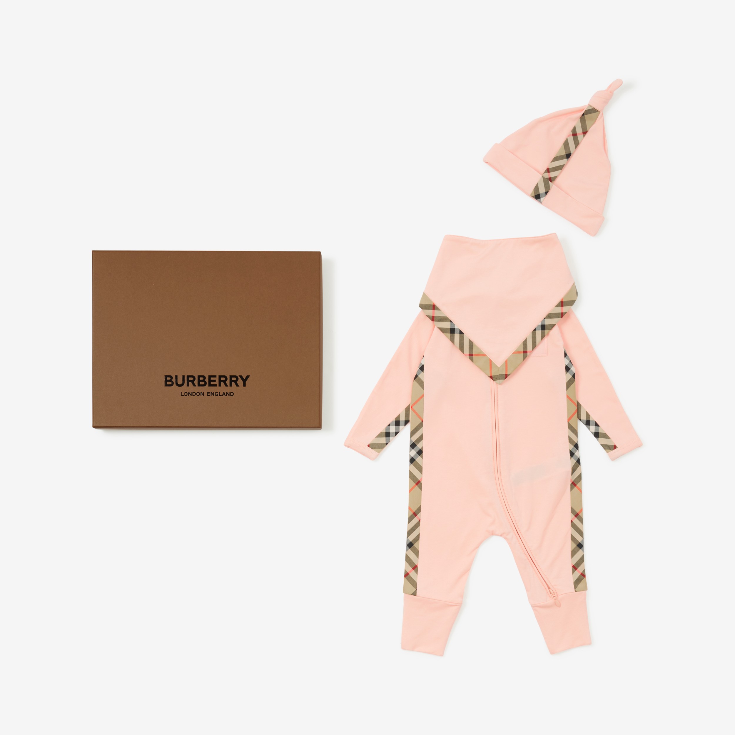 コットンブレンド スリーピース ベイビー ギフトセット (ペールピーチ) - チルドレンズ | Burberry®公式サイト