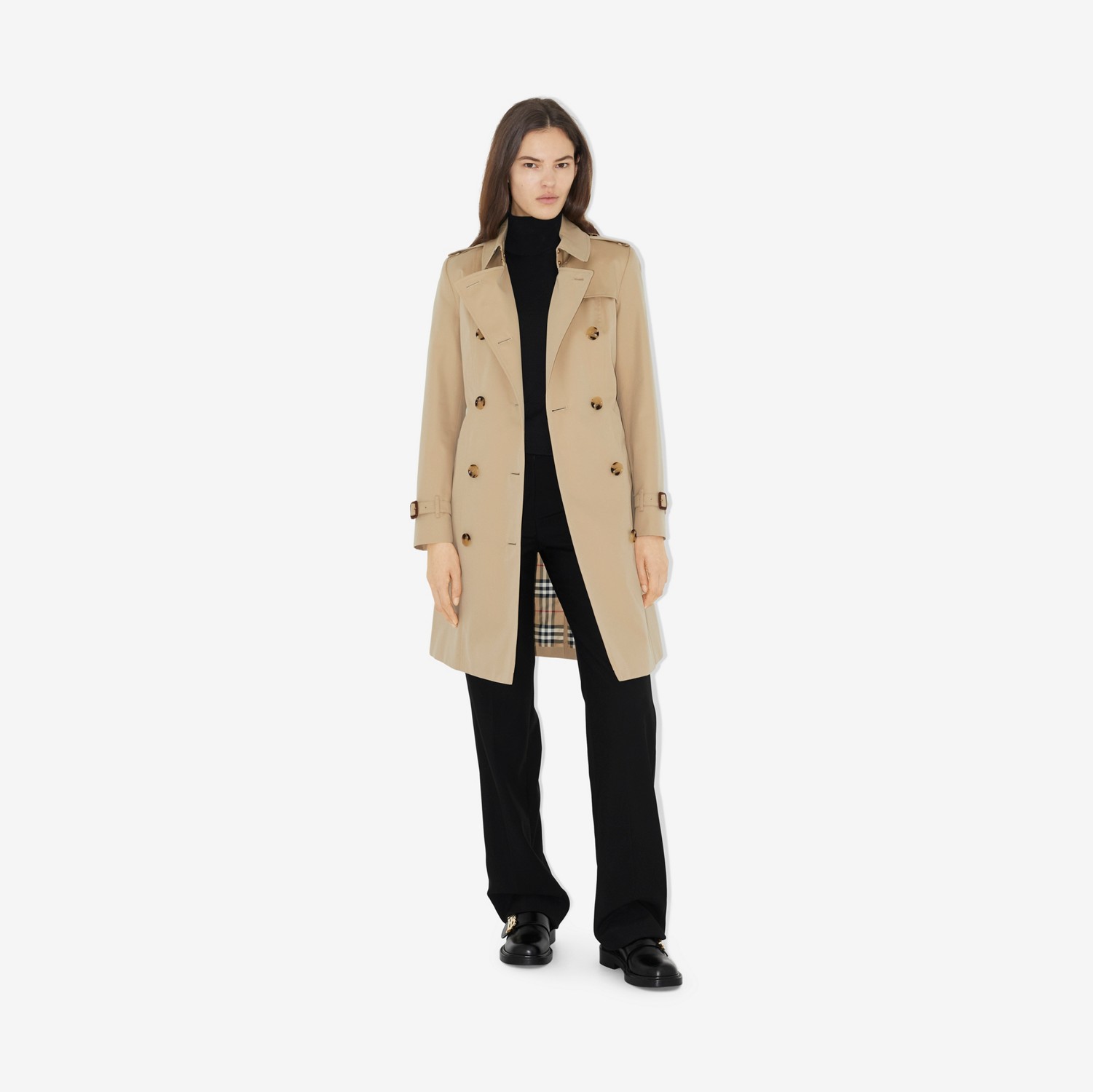 Trench coat Heritage Chelsea de longitud media (Miel) - Mujer | Burberry® oficial