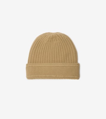 Logo Wool Beanie in Sand beige - Men | Burberry® Official