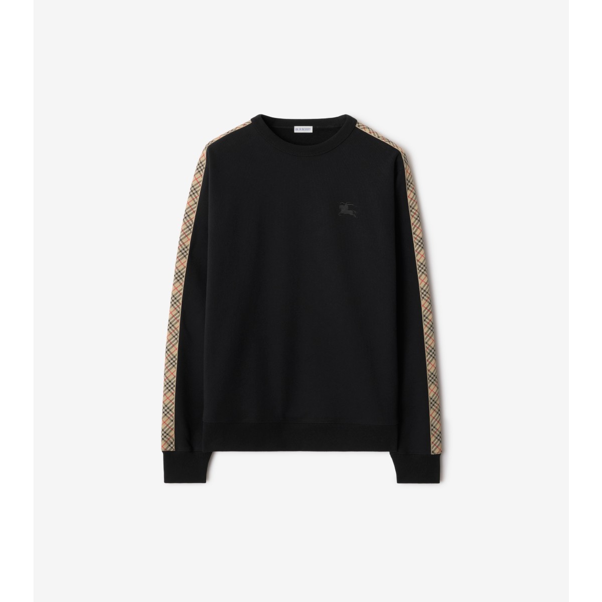  Check Trim Cotton Sweatshirt