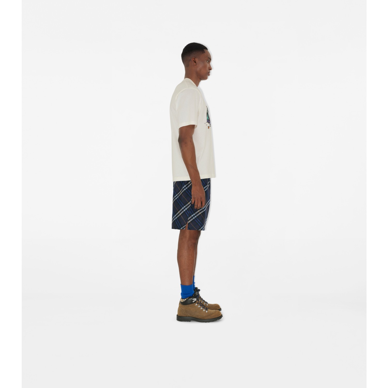 Check Silk Poplin Shorts