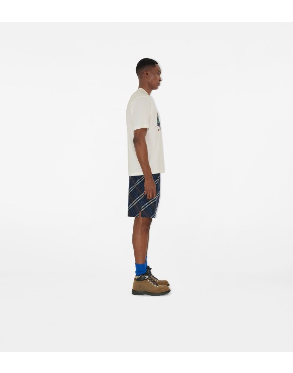 Check Silk Poplin Shorts