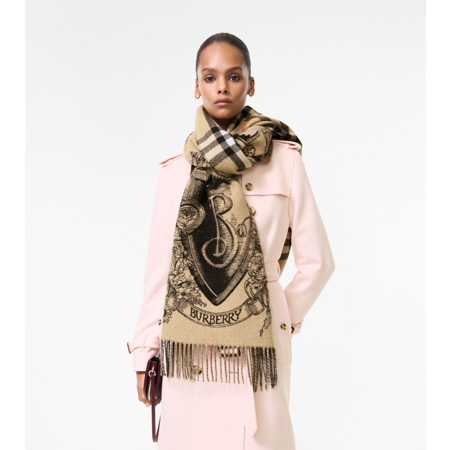 Reversible Etched Knight Cashmere Scarf