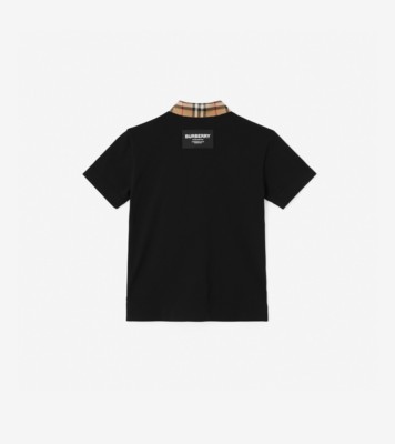 Burberry Boys Black Logo Polo Shirt