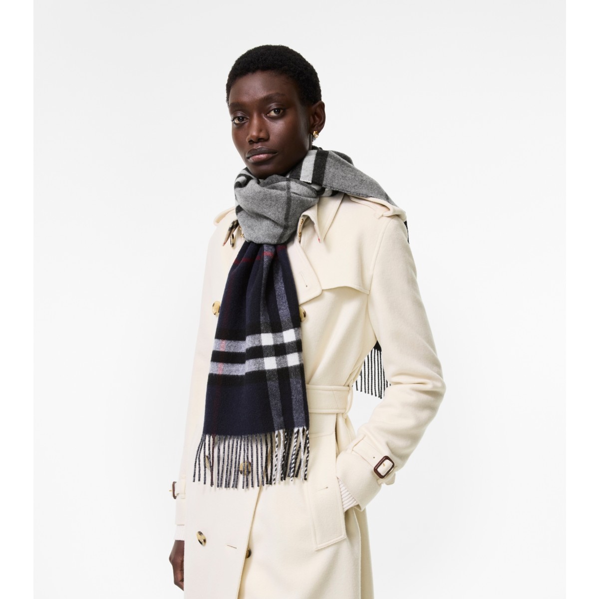  Check Reversible Cashmere Scarf