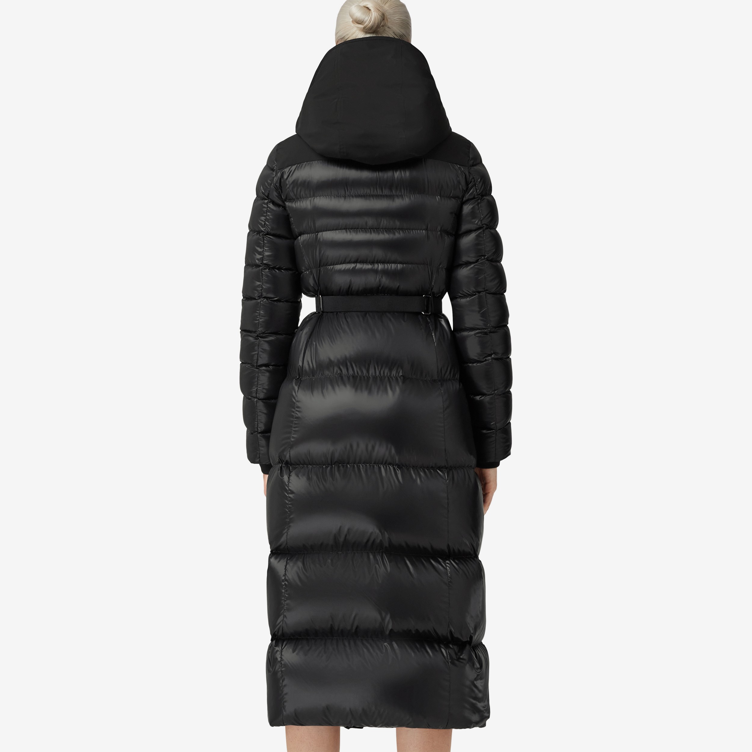 Contrast Hood Nylon Puffer Coat in Black - Women | Burberry® Official - 3