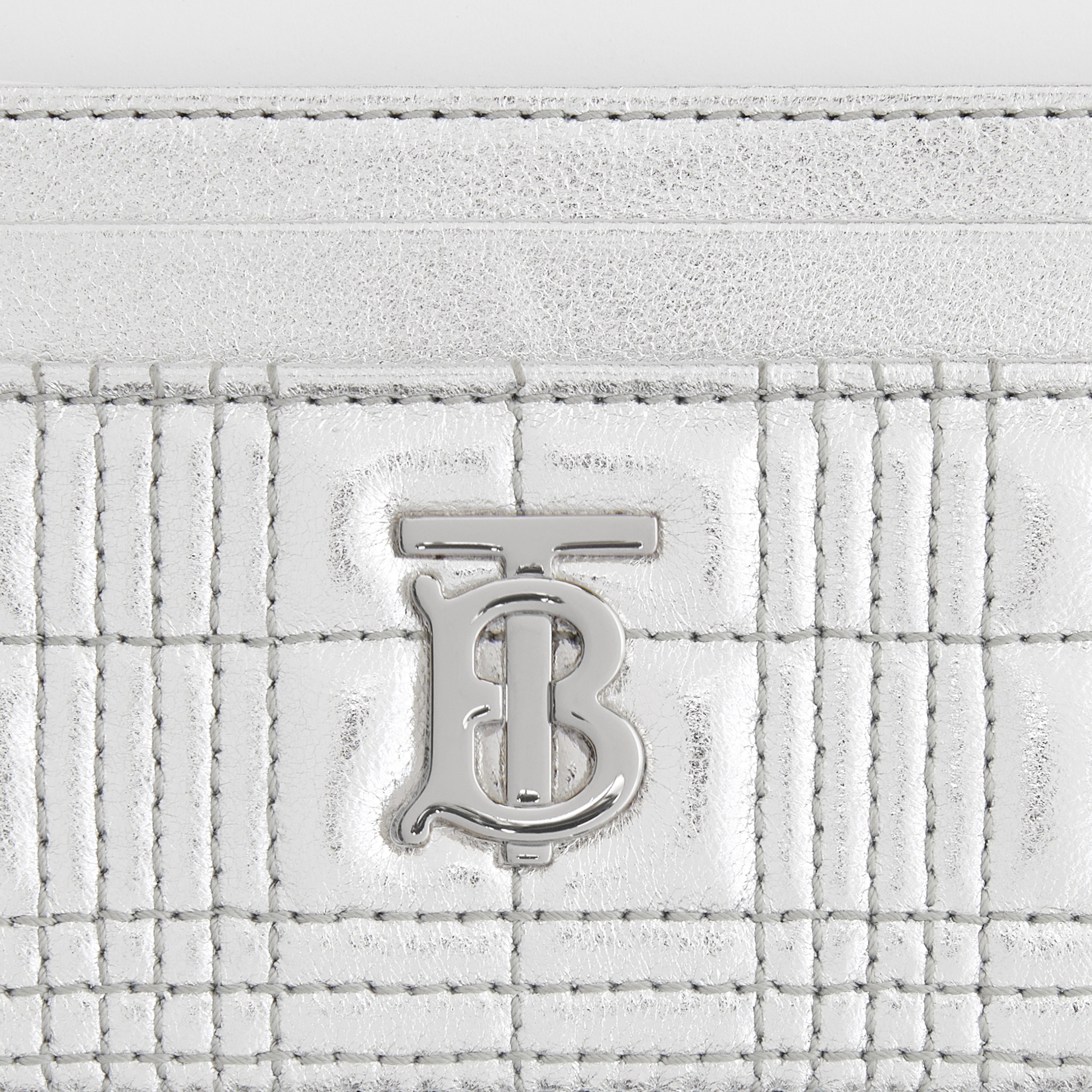 Quilted Leather Lola Card Case in Silver - Women | Burberry® Official - 2