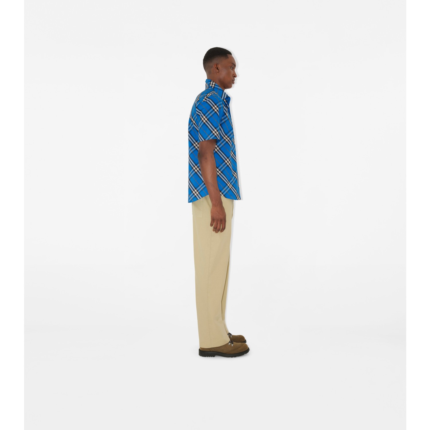 Chemise droite en coton Check