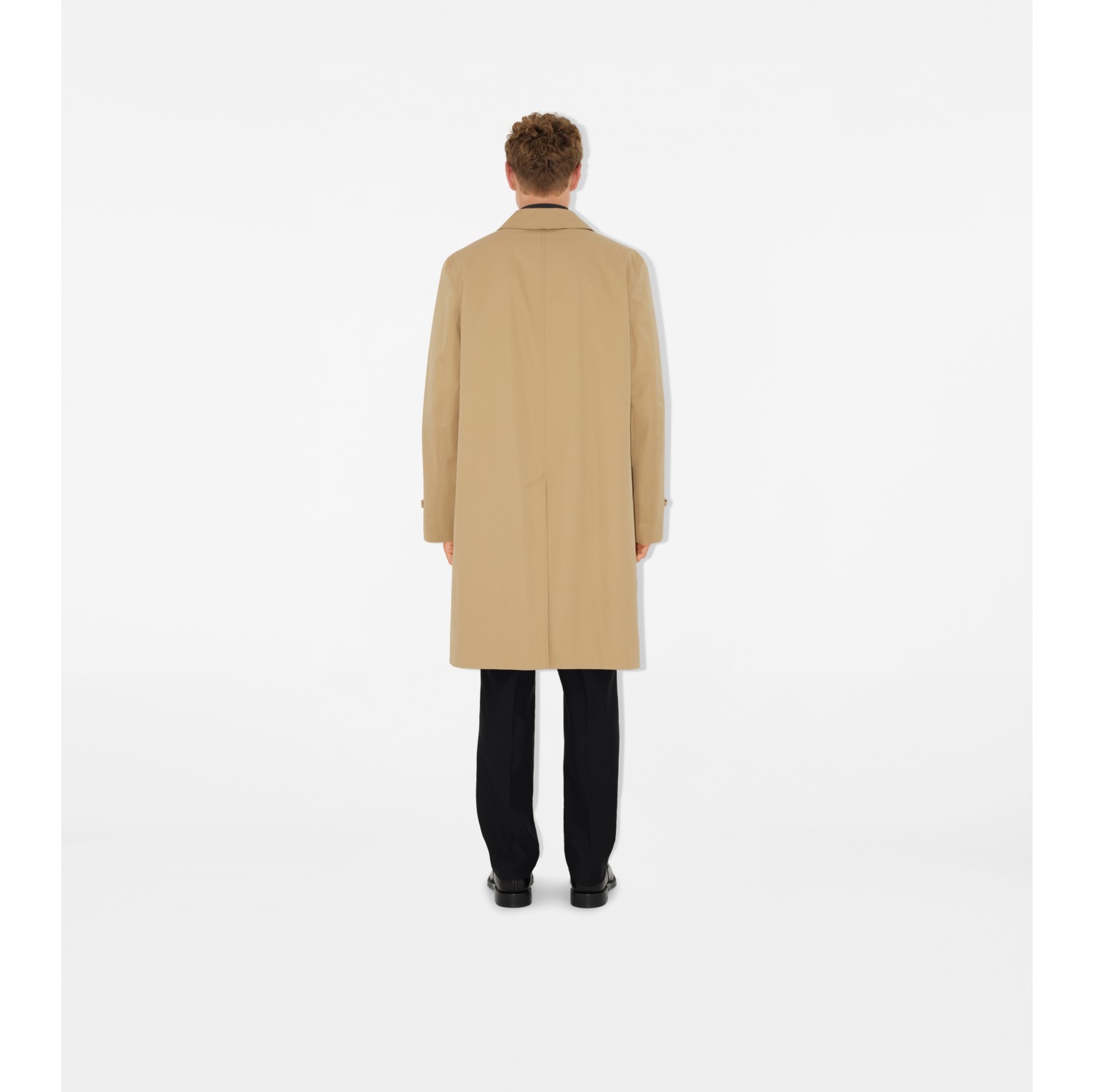 Car coat lungo in gabardine