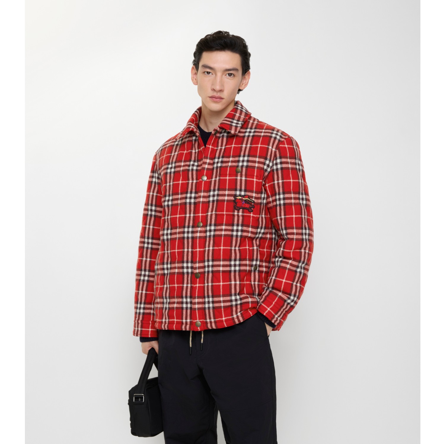 Check Quilted Wool Flannel Jacket