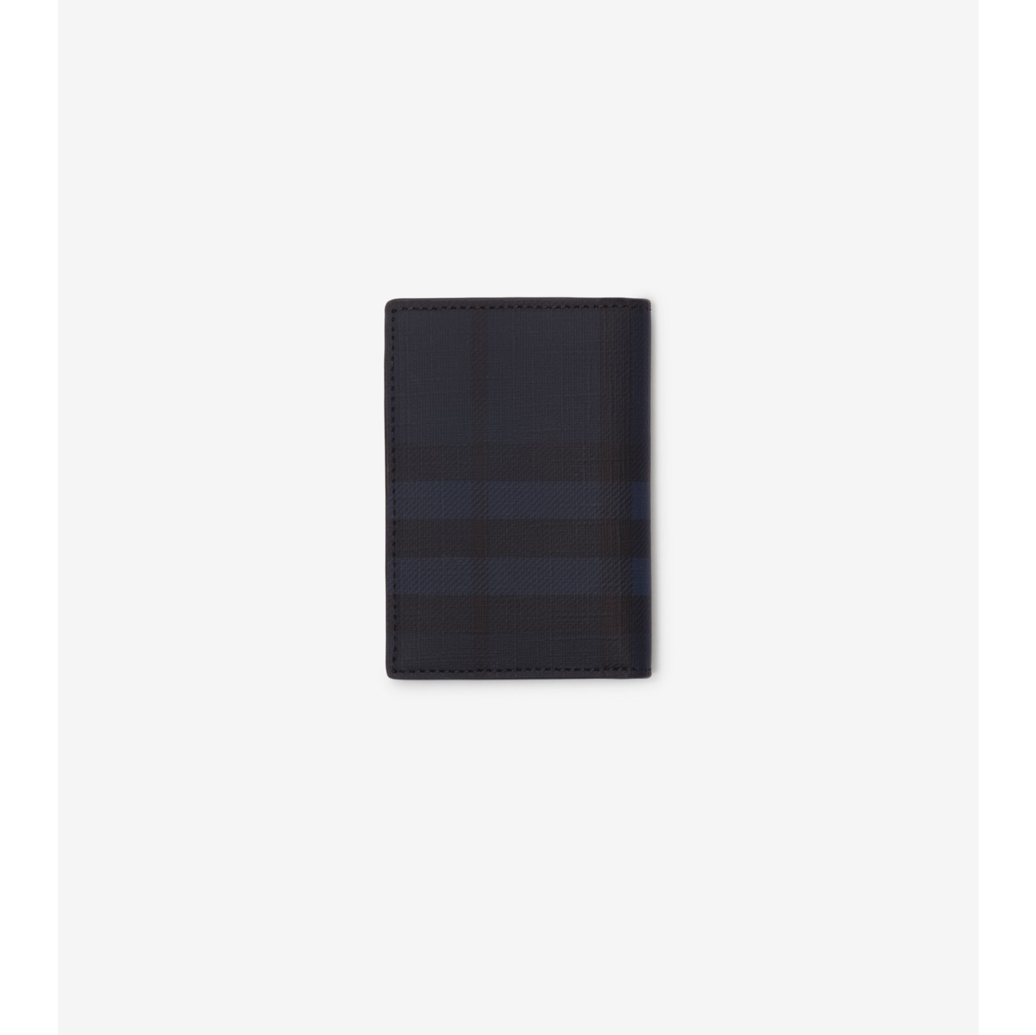 City Check Folding Card Case in Navy - Men, Cotton, Technical