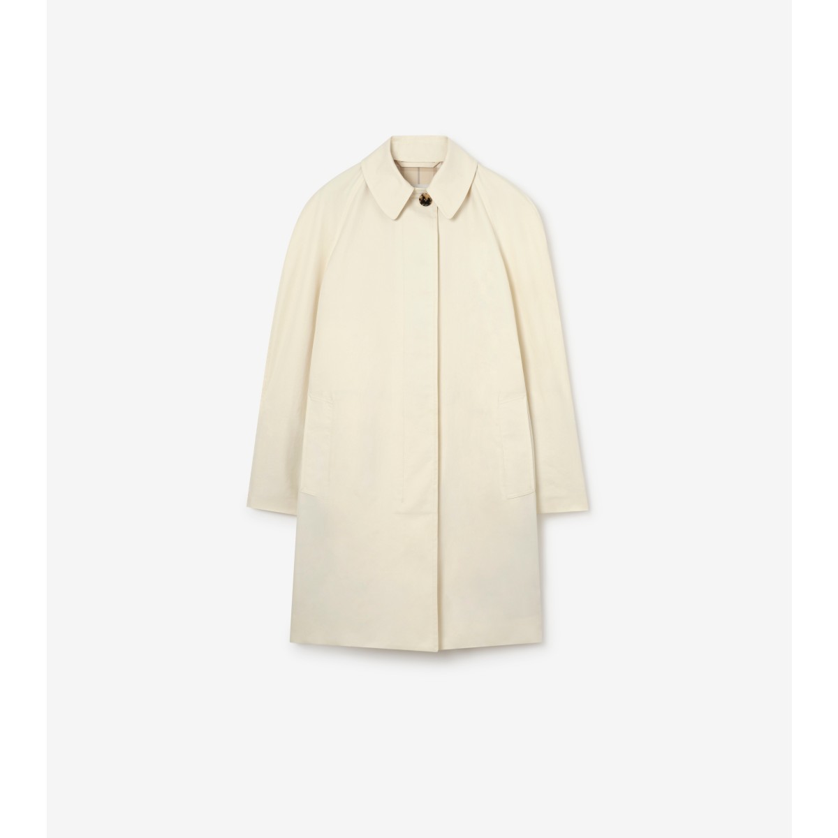  Check Mid-length Ruched Gabardine Car Coat
