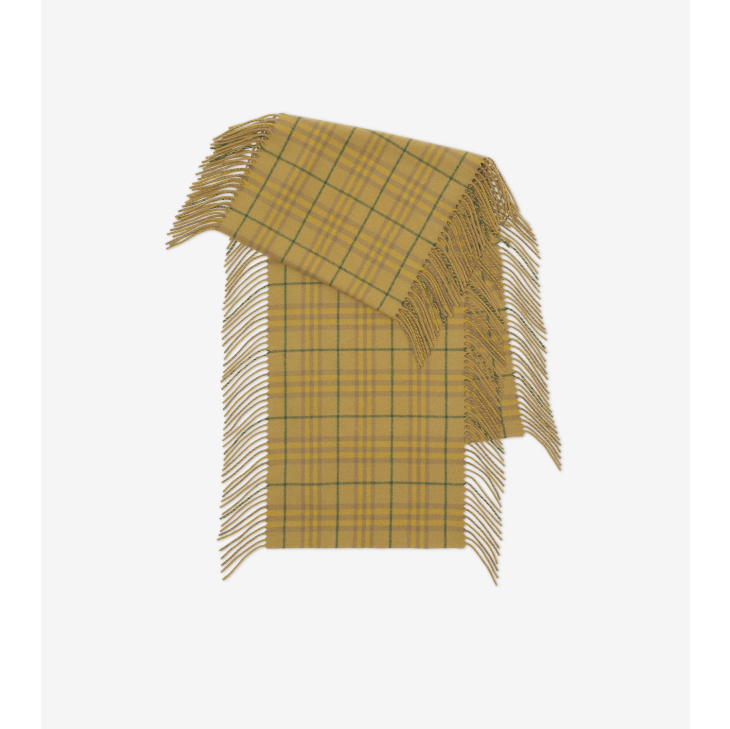 Burberry fringed cheap checked cashmere scarf