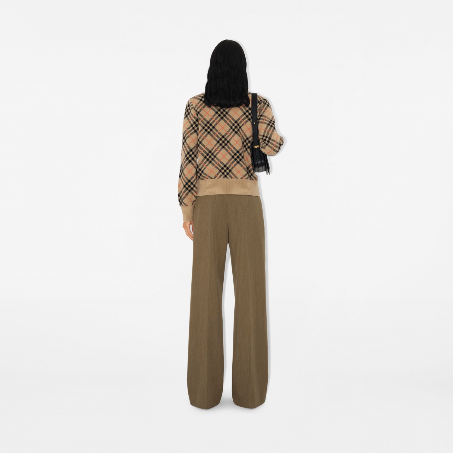 Check Cashmere Bomber Jacket in Sand - Women | Burberry Check Cashmere Bomber Jacket in Sand - Women | Burberry