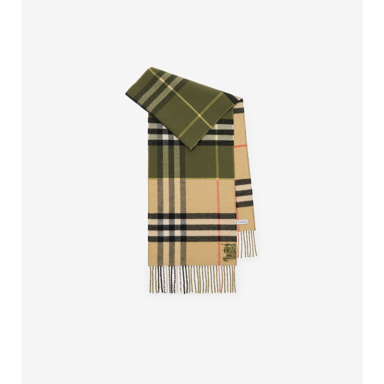Contrast Check Cashmere Scarf