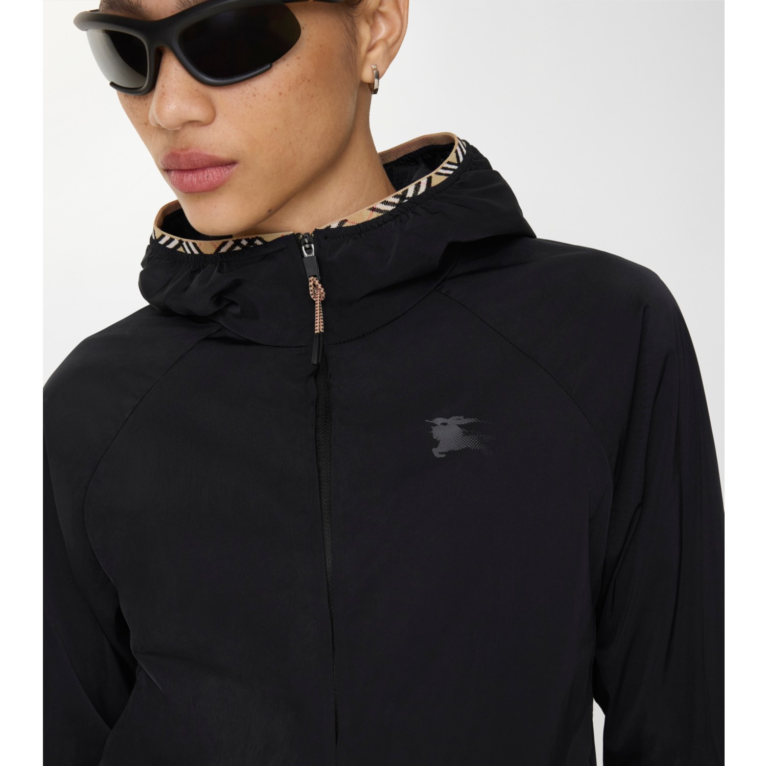 Stretch Nylon Hooded Jacket in Black - Women | Burberry® Official