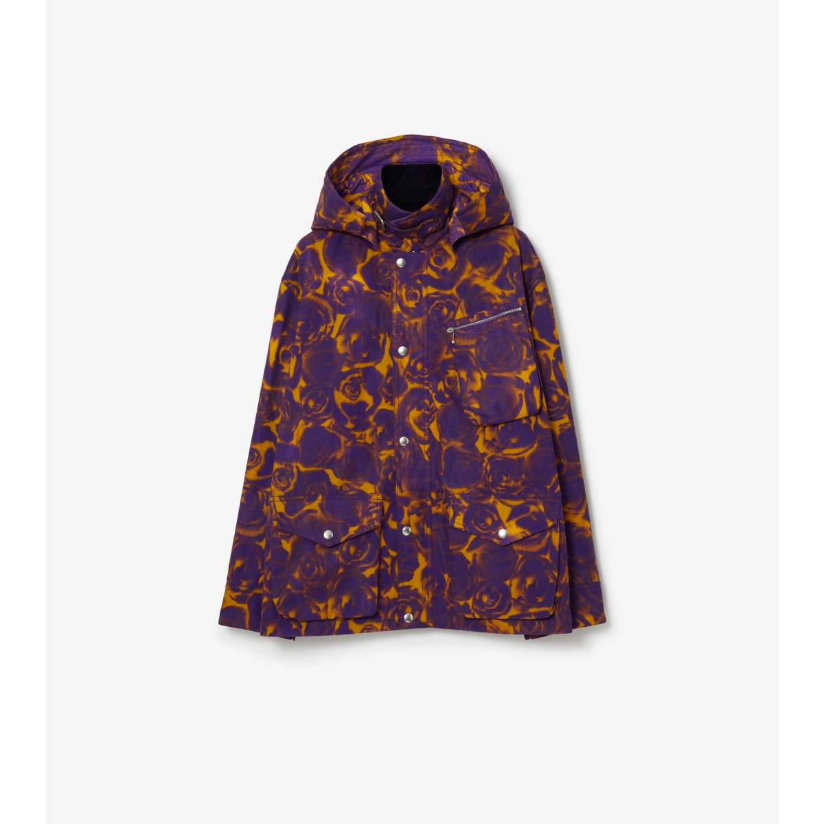 Burberry Rose-print Oversized Jacket In Pear
