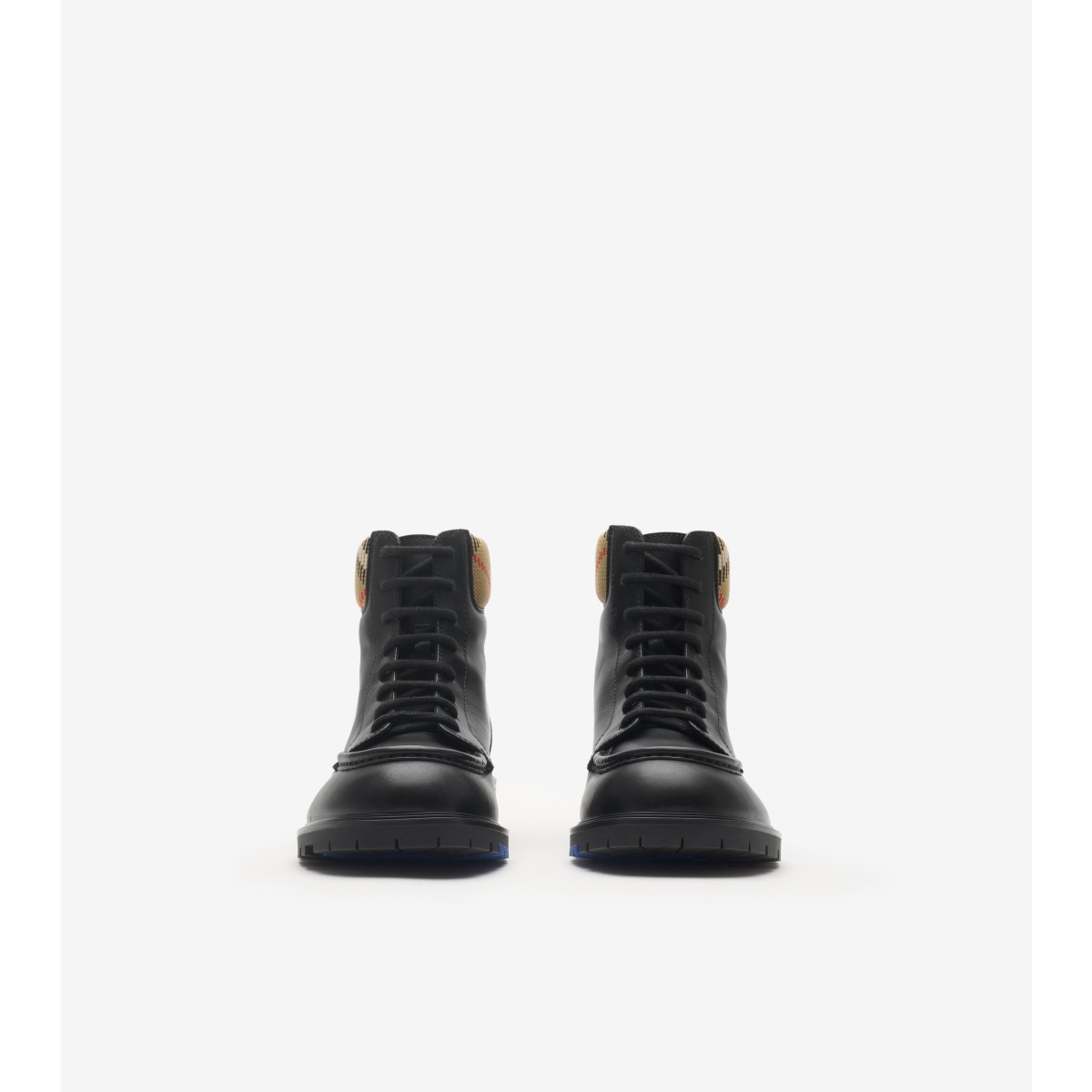  Check Leather Rogue Combat Boots