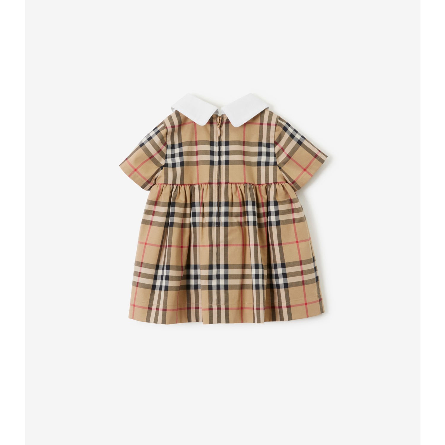 Check Stretch Cotton Dress with Bloomers in Archive beige - Children | Burberry® Official