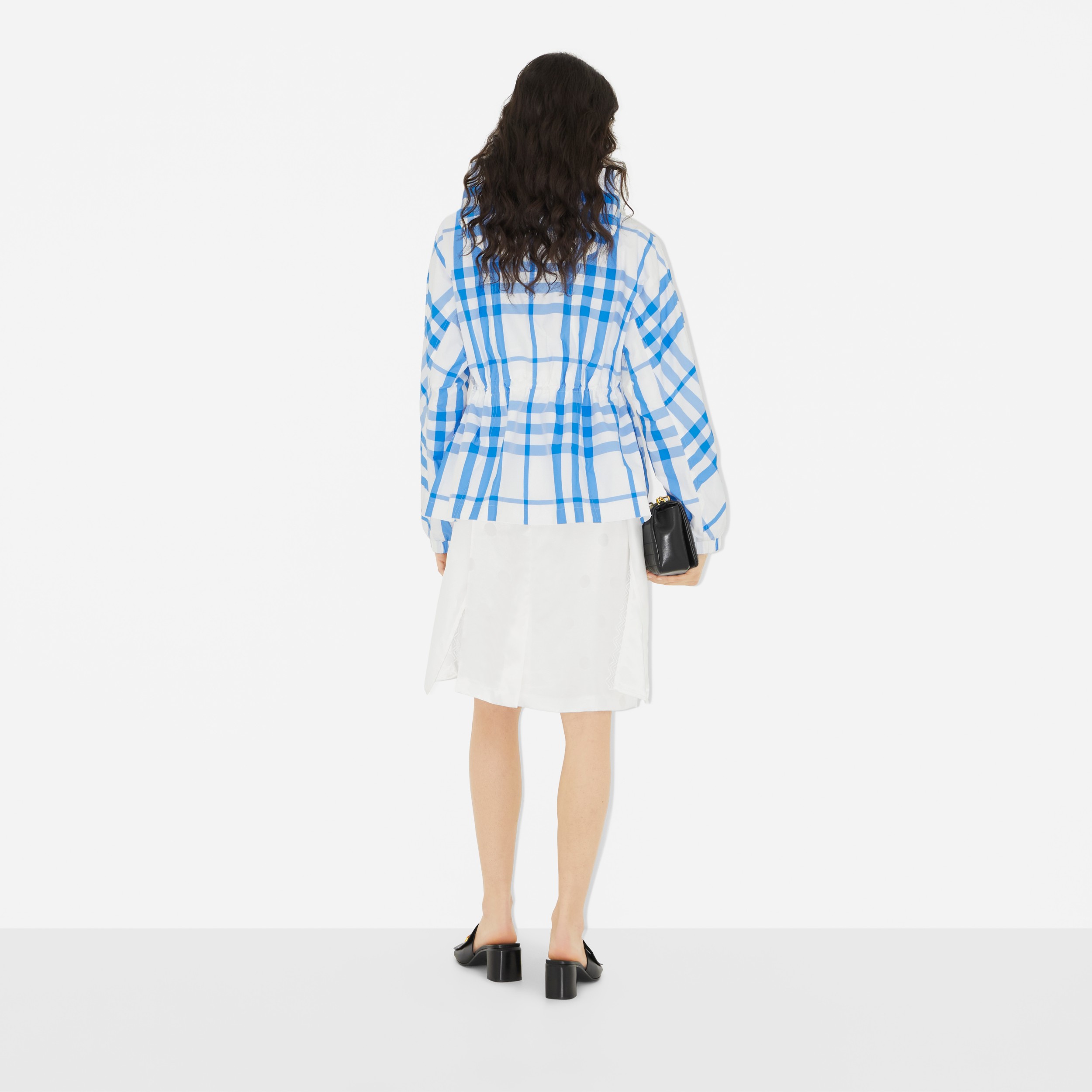 Veste à capuche en nylon Check (Blanc Optique) - Femme | Site officiel Burberry® - 4