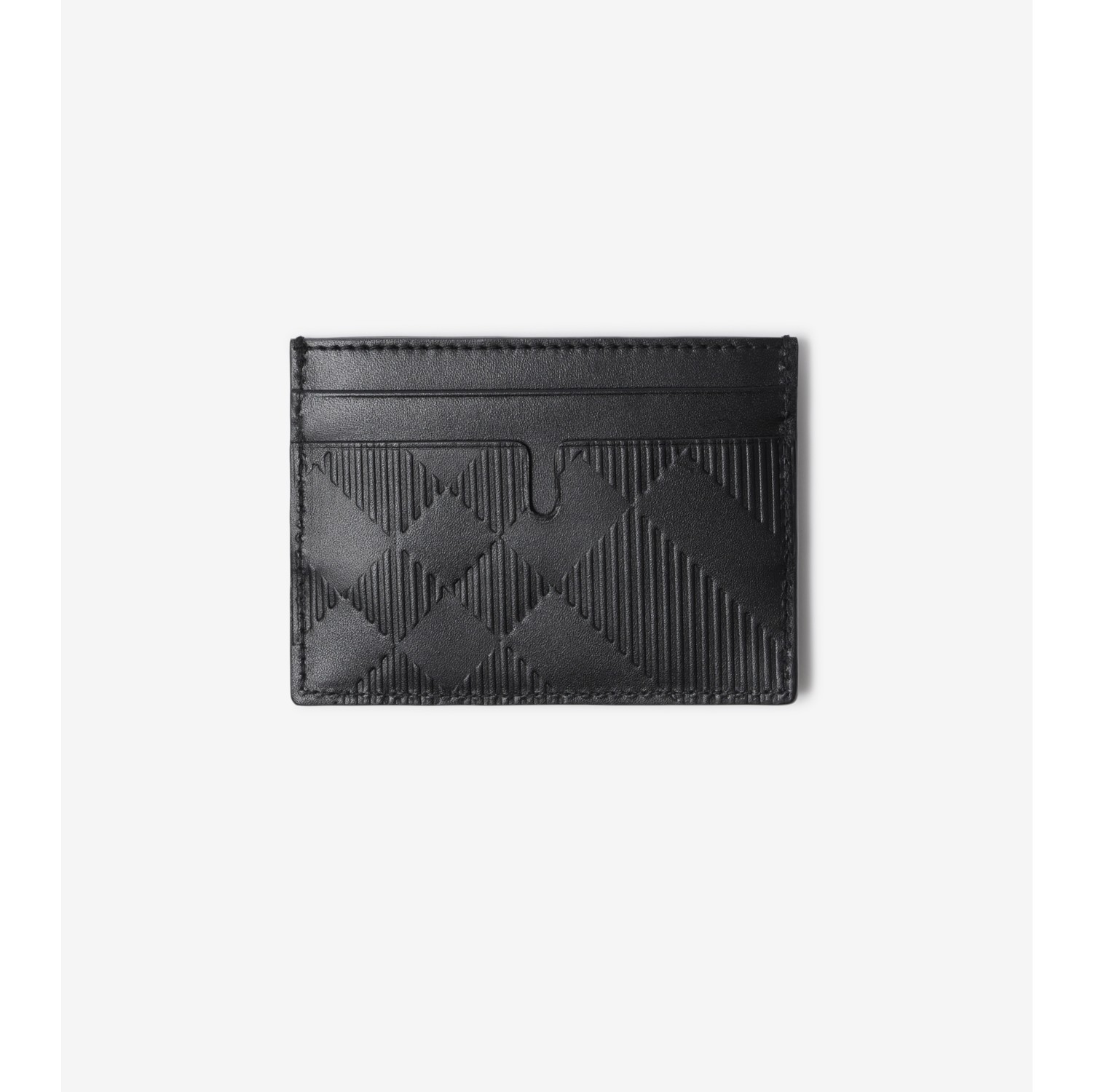 Check Leather Card Case in Black - Men | Burberry® Official