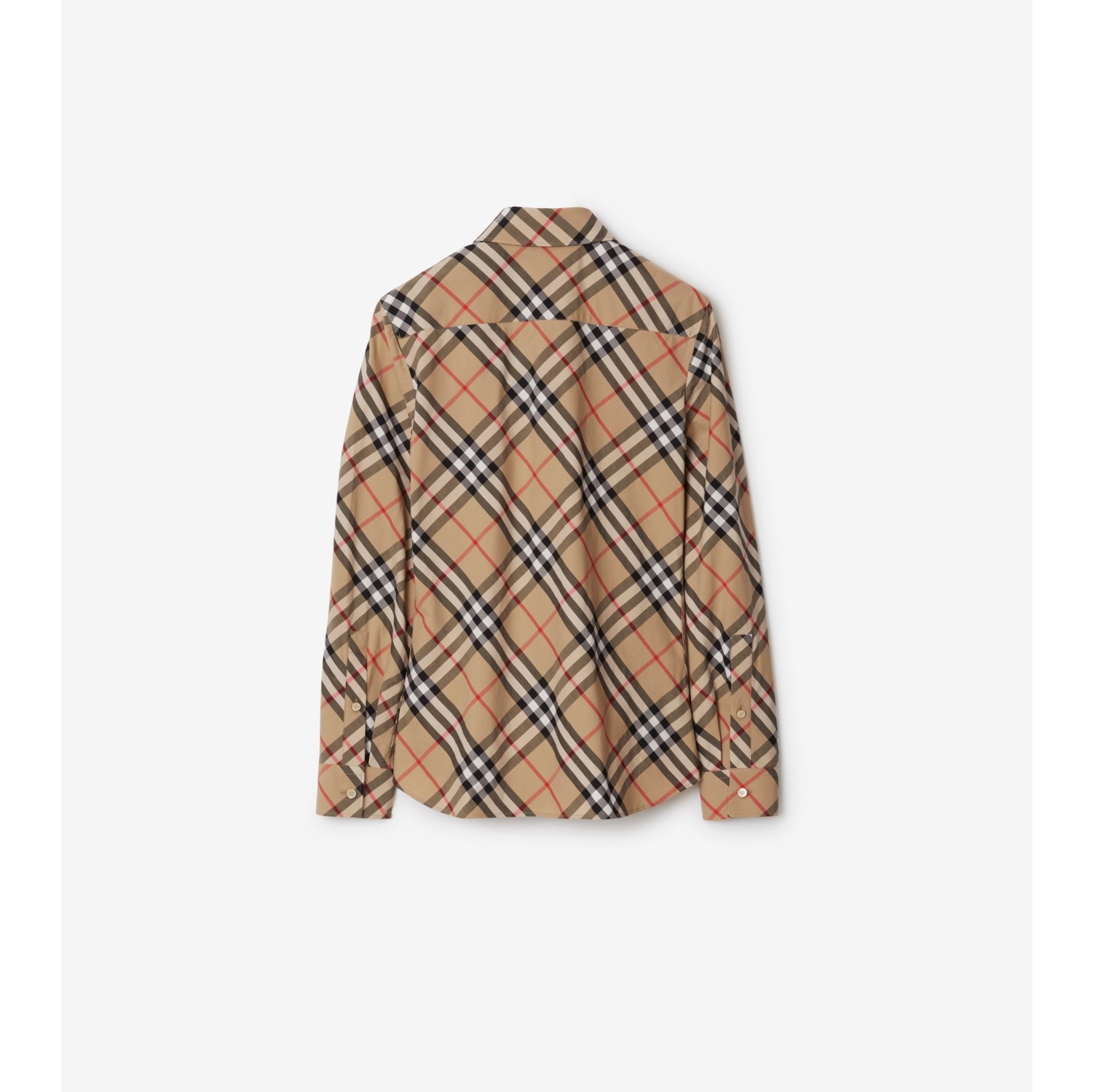 Slim Fit Check Cotton Shirt in Sand - Women | Burberry® Official