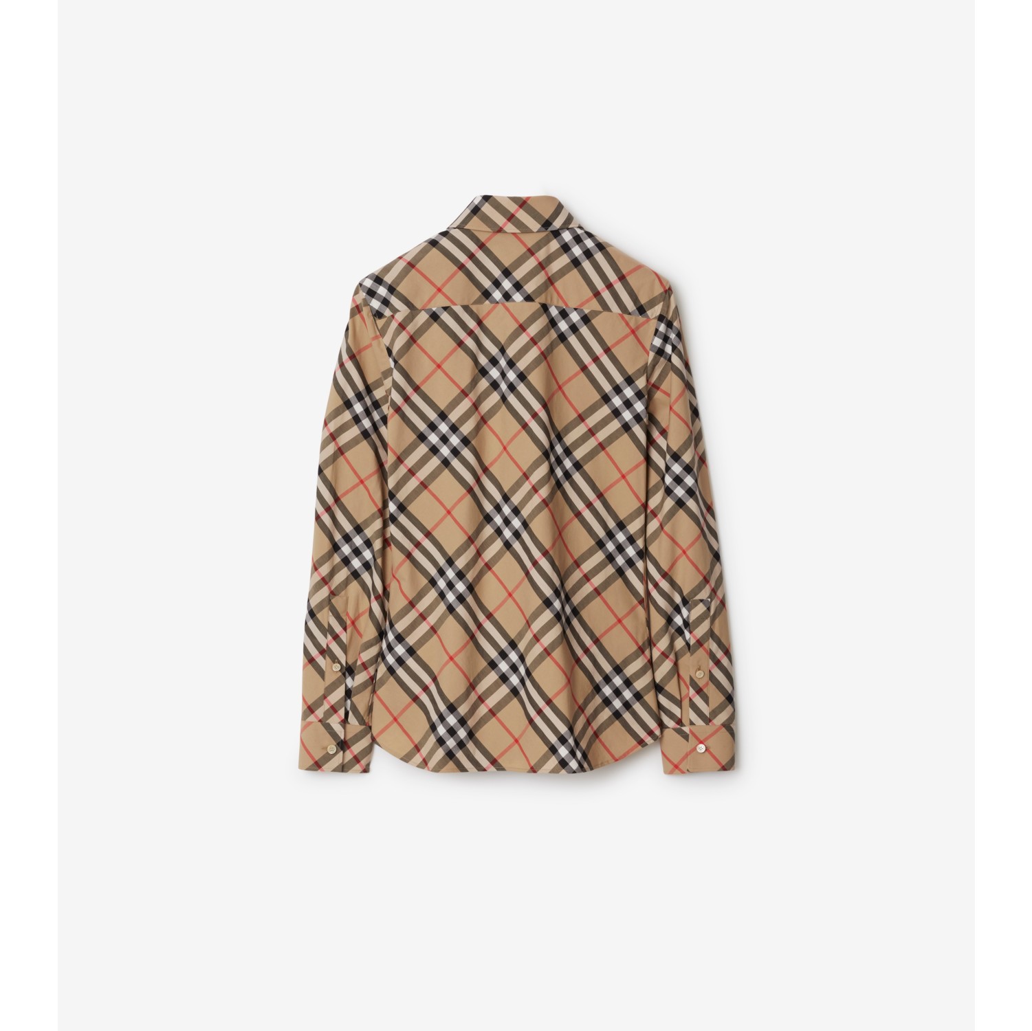 スリムフィット チェック コットンシャツ (サンド) - ウィメンズ, コットン | Burberry®公式サイト