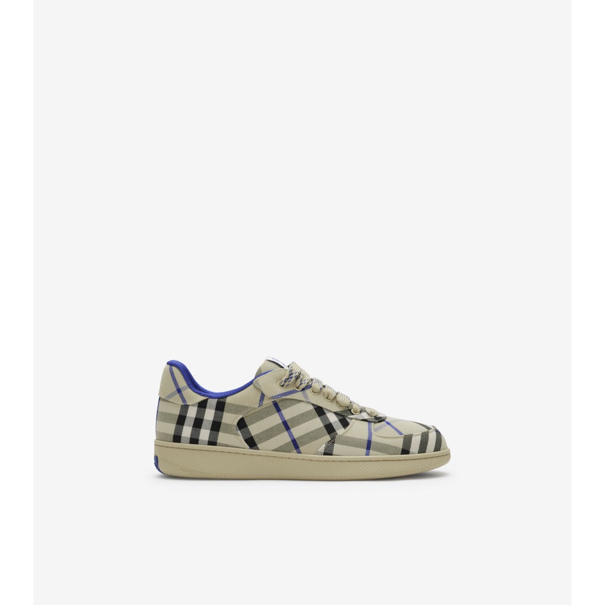 Shop Burberry Check Terrace Sneakers In Lichen