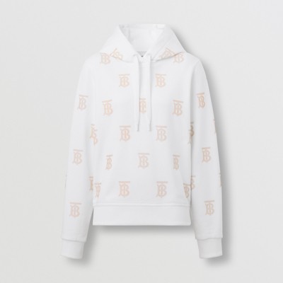 monogram motif cotton hoodie