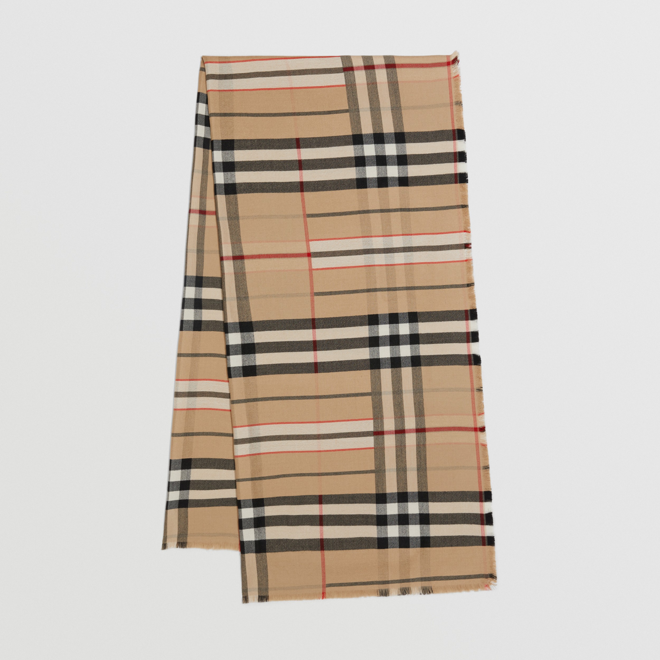 Lightweight Check Cashmere Silk Scarf in Archive Beige Burberry® Official