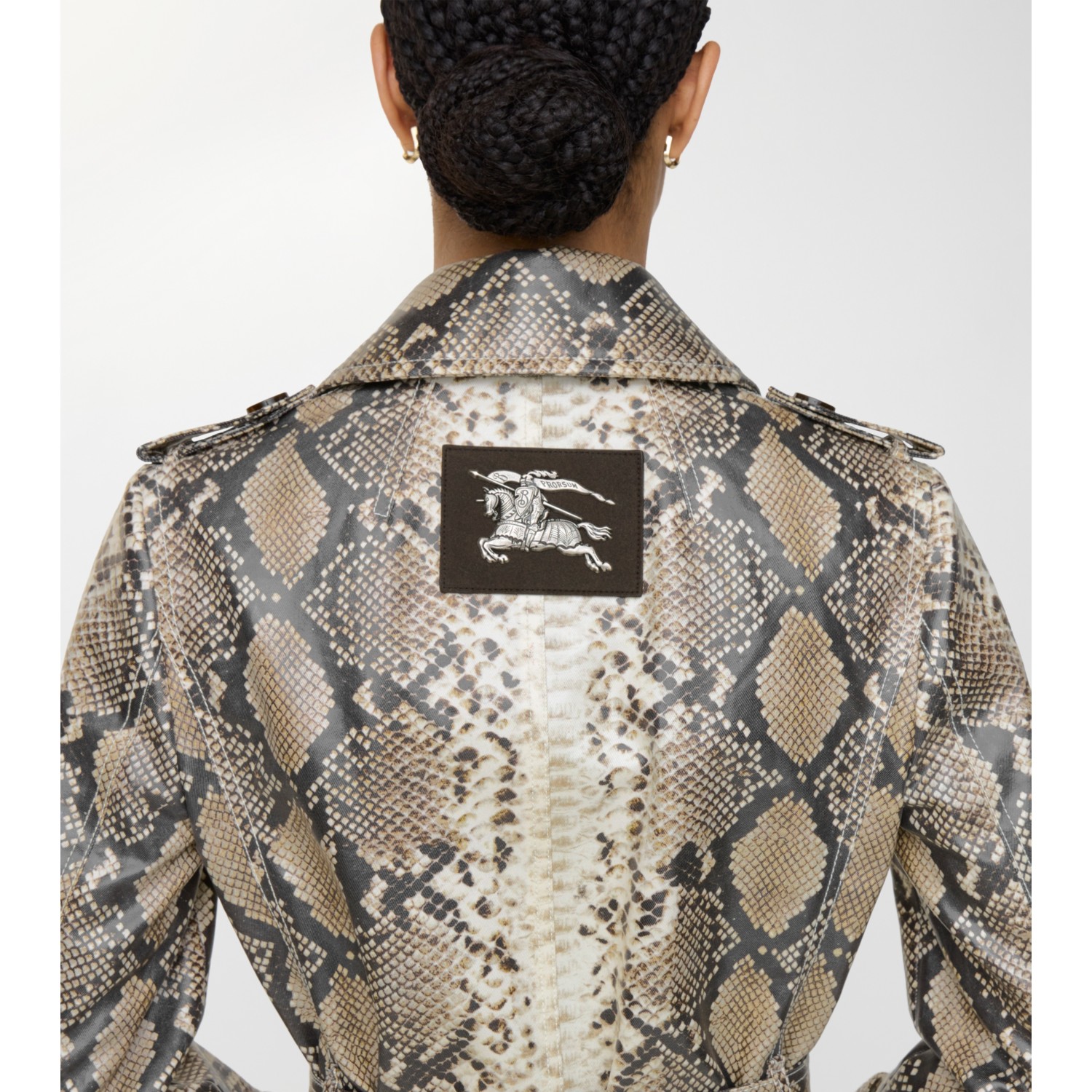 Short Python Print Coated Cotton Stonehaven Car Coat - thumbnail 5
