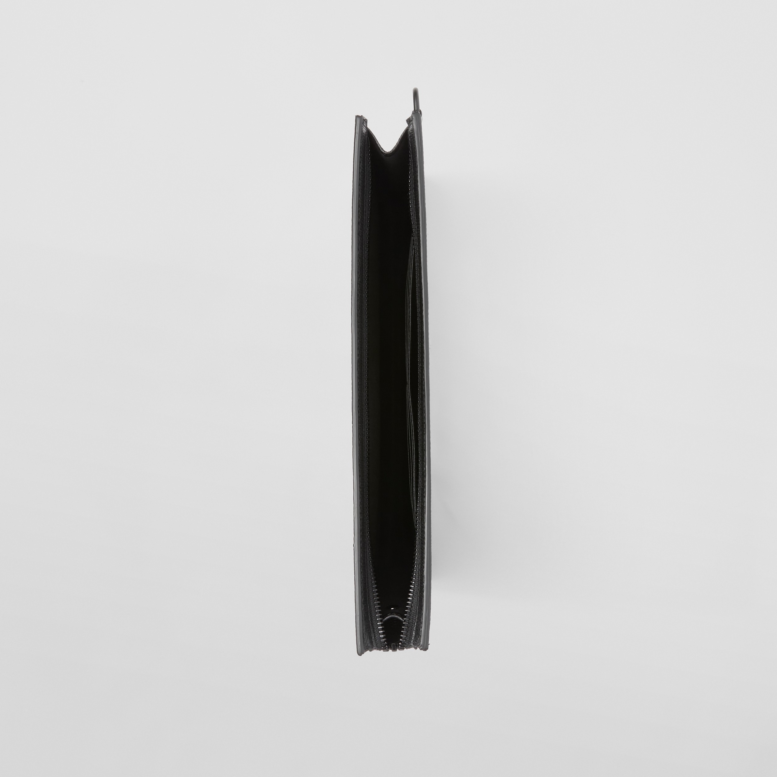 Pochette zippée en cuir grainé avec lapin embossé (Noir) - Homme | Site officiel Burberry® - 3