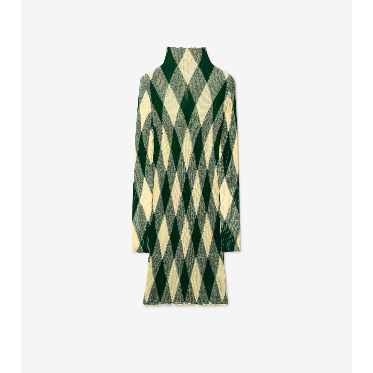 Argyle Cotton Silk Dress in Ivy - Women | Burberry® Official