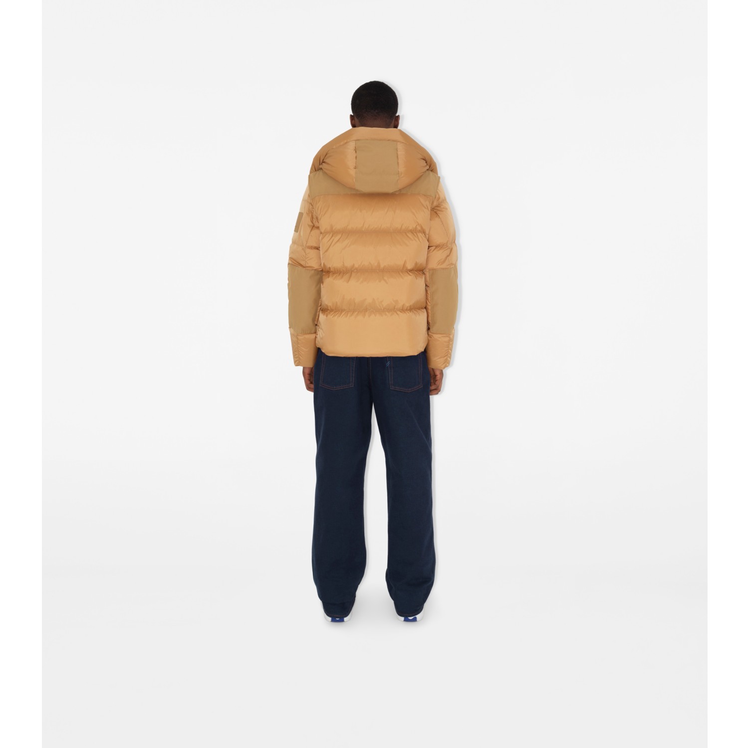 Detachable Sleeve Nylon Puffer Jacket in Warm honey - Men 