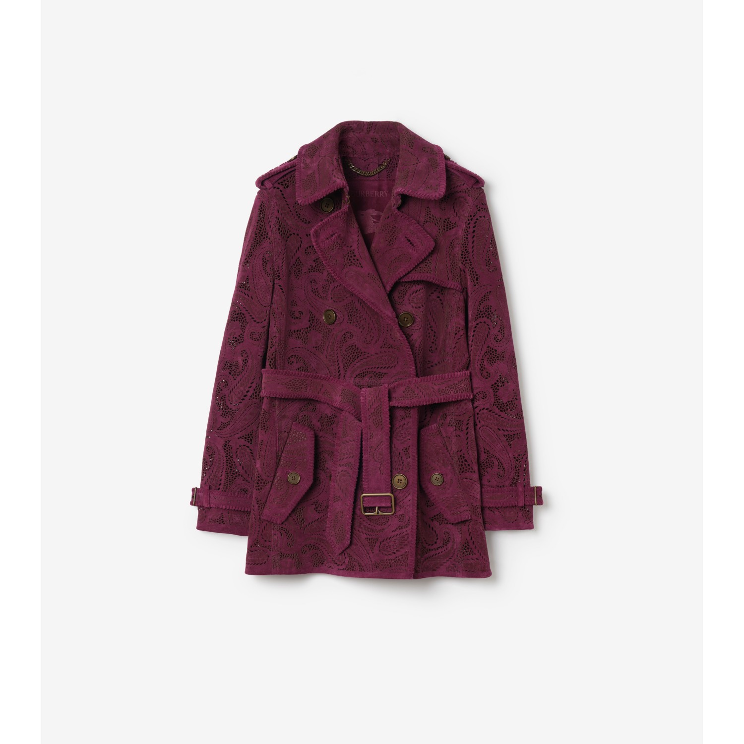 Short Paisley Suede Foxfield Trench Coat