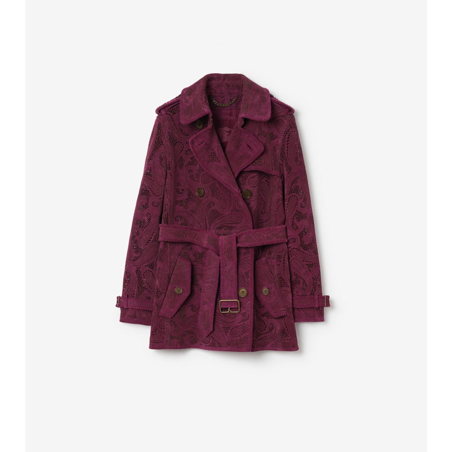 Short Paisley Suede Foxfield Trench Coat