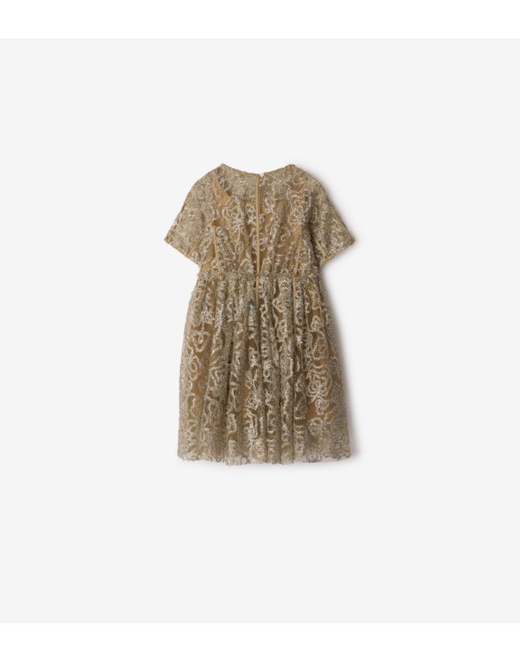 Robe en tulle métallisé