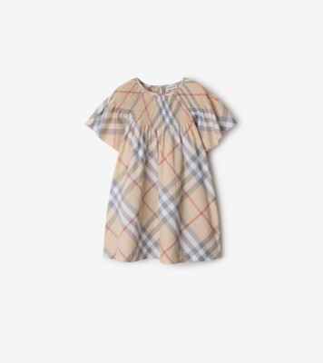 Chemisier per neonata Burberry Kids beige con motivo a