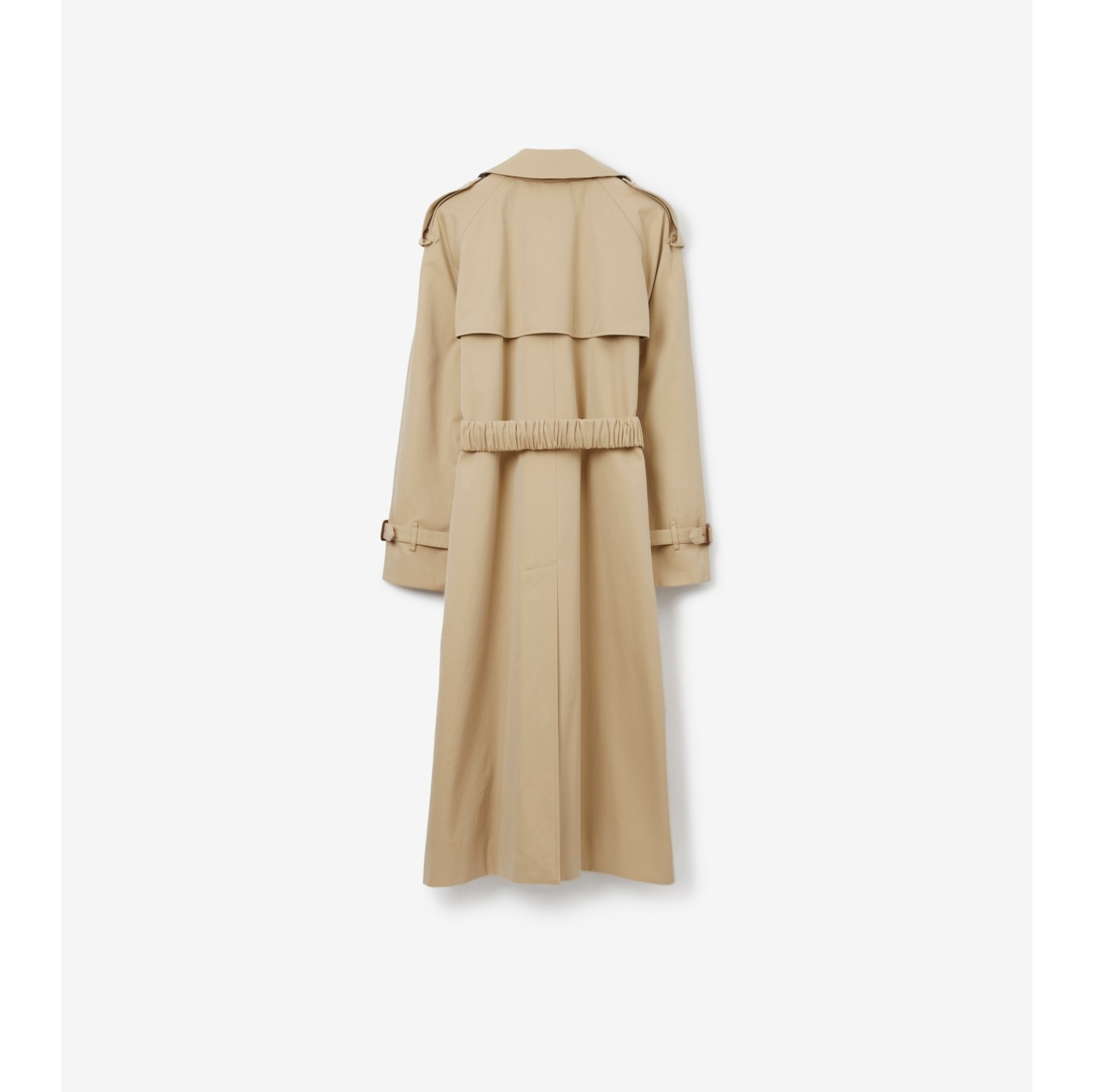 Long Gabardine Trench Coat in Honey - Women, Cotton Gabardine | Burberry®  Official