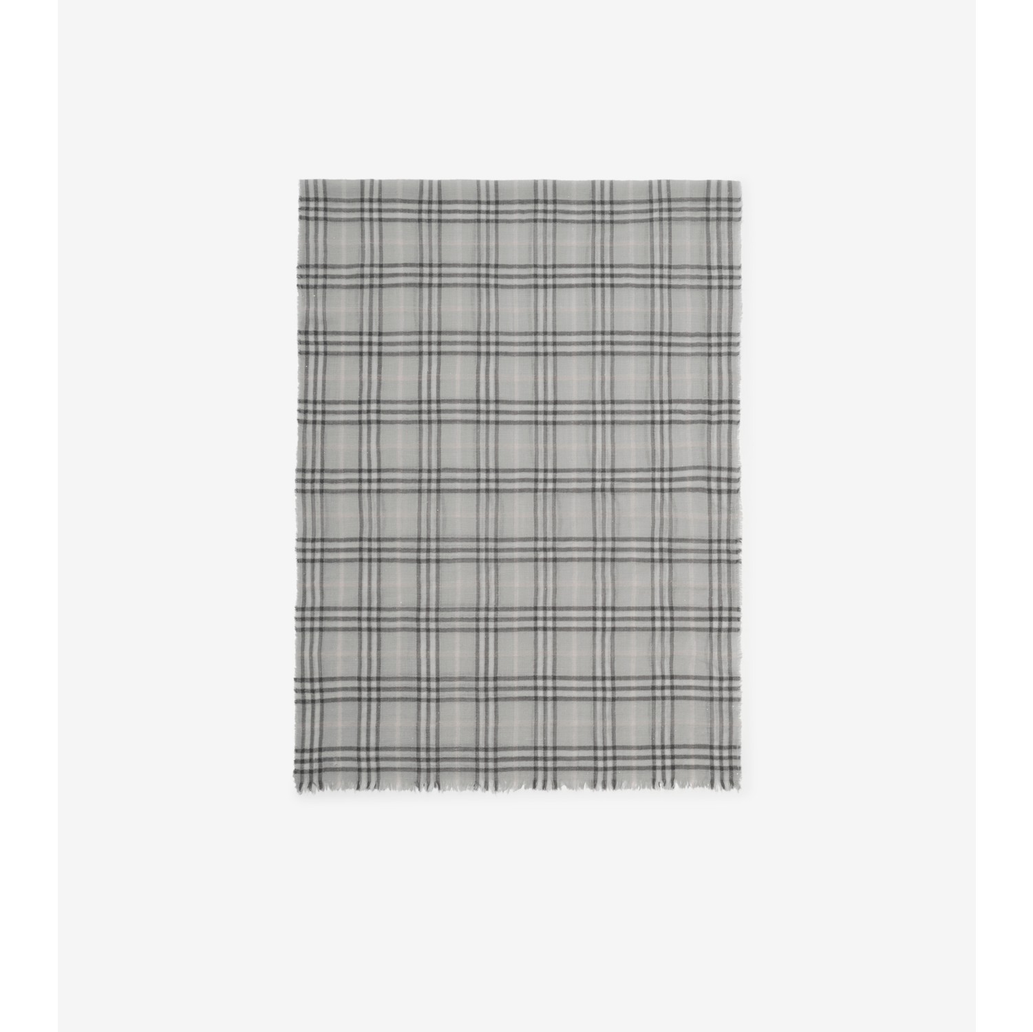 Écharpe large en laine et soie mélangées Check