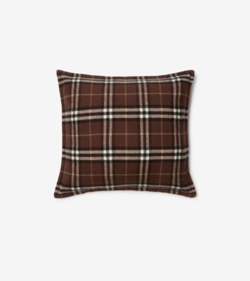Check Cashmere Cushion in Treacle brown | Burberry® Official