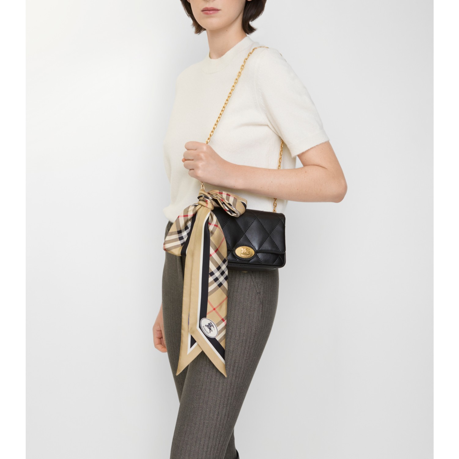 Skinny Check Silk Scarf