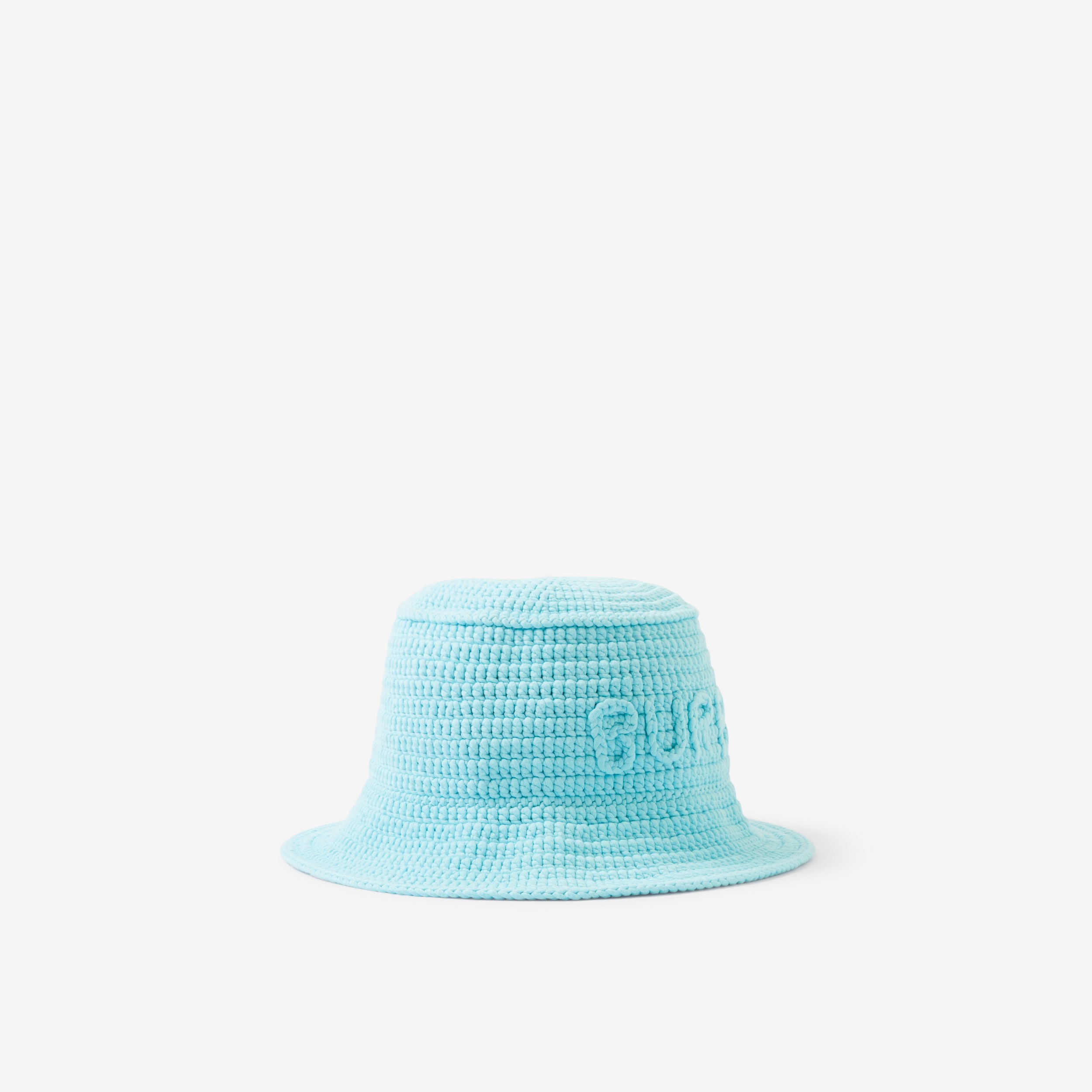 Crochet Technical Cotton Bucket Hat in Bright Topaz Blue | Burberry® Official - 2